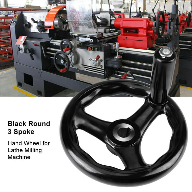 1pcs 12*125mm Black Round 3 Spoke Hand Wheel for Lathe Milling Machine